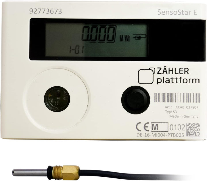 ZÄHLER plattform Wärmezähler Einstrahl Nenndurchfluss Qn 1,5 m³/h, Anschluss 3/4 Zoll, Baulänge 110