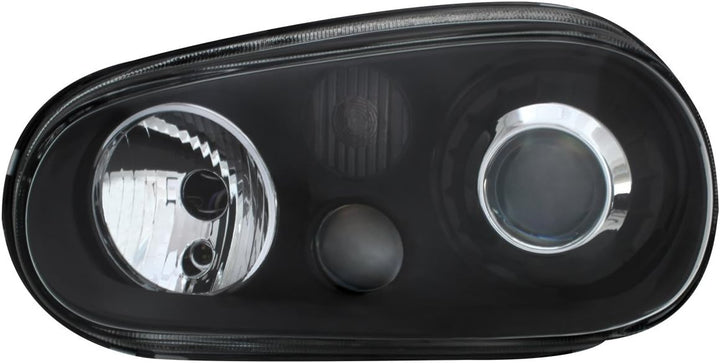 AUTO-STYLE Satz Scheinwerfer kompatibel mit Volkswagen Golf IV 1998-2003 - Schwarz - inkl. Nebelsche