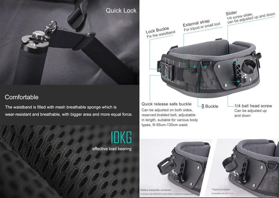 TILTA GSS-T04-DHB2-TK Quick Release Lightweight Dual Handle Gimbal Support System Shoulder Support D