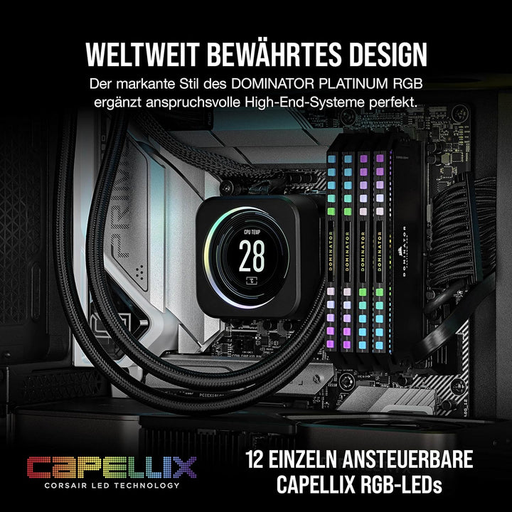 Corsair DOMINATOR PLATINUM RGB DDR5 RAM 64GB (2x32GB) 6000MHz CL30 Intel XMP iCUE Kompatibel Compute