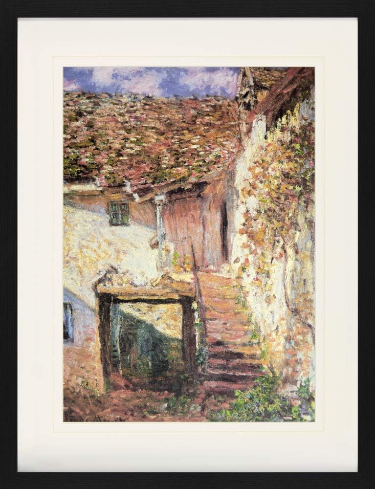 1art1 Claude Monet Poster Die Treppe, 1878 Gerahmtes Bild Mit Edlem Passepartout | Wand-Bilder | Im