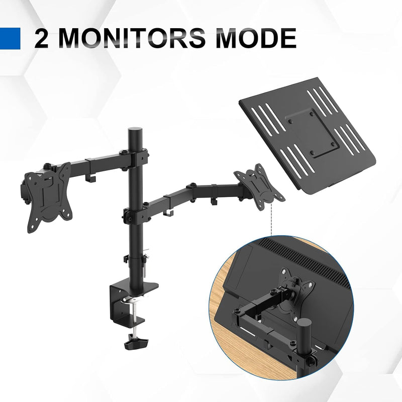 GRIFEMA Monitor Halterung mit Laptop Ständer, für 13-32 Zoll Bildschirm, Neigbare, Drehungbar, Lapto