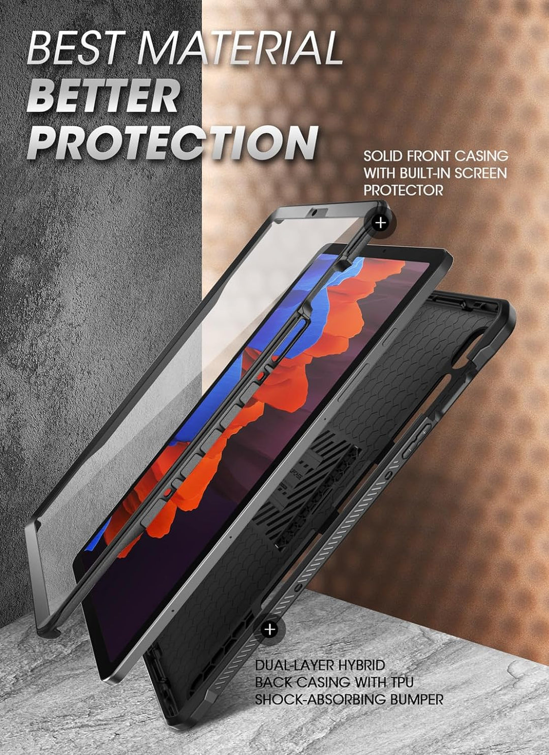 SUPCASE Unicorn Beetle Pro Hülle für Samsung Galaxy Tab S9 / S8 / S7 (11 Zoll), Bumper Case 360 Grad