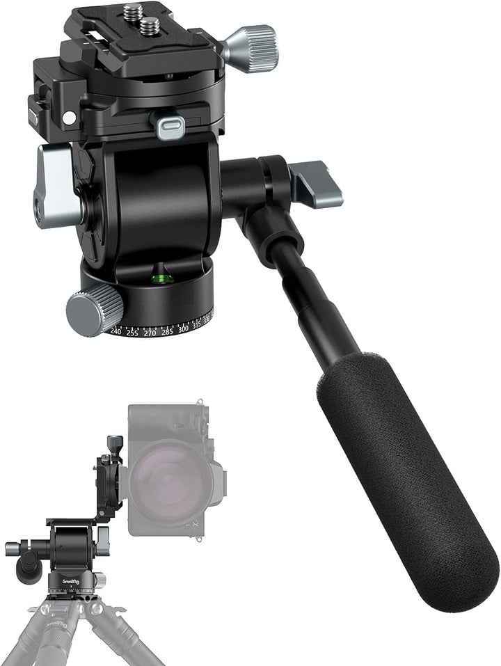 SMALLRIG Video Head Videokopf für Vertikale/Horizontale Aufnahmen, Tripod Stativ-Schwenk-Neige-Fluid