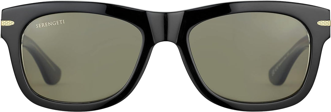 Serengeti Unisex Foyt Sonnenbrille, Glänzend, Schwarz, transparente Schicht, M