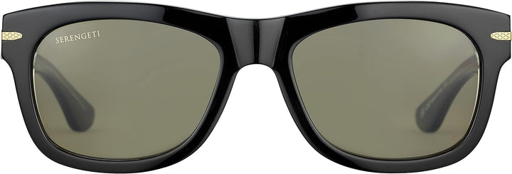 Serengeti Unisex Foyt Sonnenbrille, Glänzend, Schwarz, transparente Schicht, M