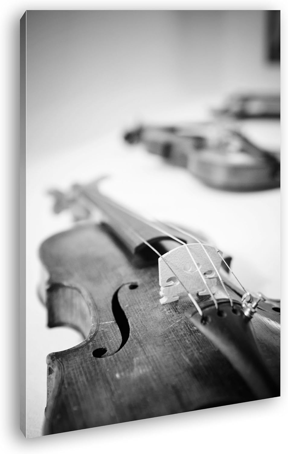 deyoli klassische Geigen und Violinen Effekt: Schwarz/Weiss im Format: 100x70 als Leinwandbild, Moti