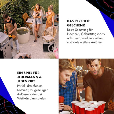 Beercup Bierpong Tische, Beer Pong Set für Partyspiele, Beerpong Tisch Klappbar & Höhenverstellbar,