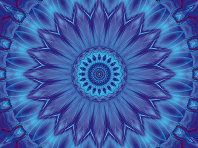 CALVENDO Puzzle Mandala Blaue Wasserblume 1000 Teile Lege-Grösse 64 x 48 cm Foto-Puzzle Bild von Chr