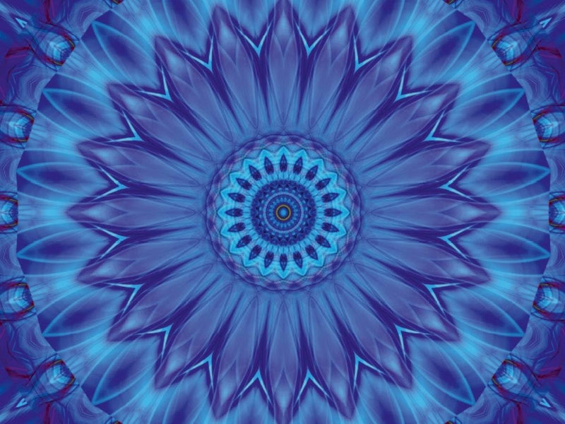 CALVENDO Puzzle Mandala Blaue Wasserblume 1000 Teile Lege-Grösse 64 x 48 cm Foto-Puzzle Bild von Chr