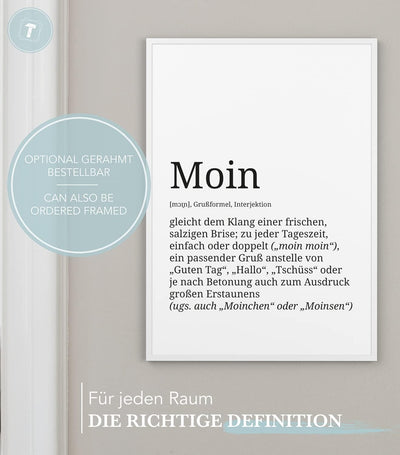 Papierschmiede® Definition: Moin, DIN A1 (59x84 cm), XXL Poster für Wohnzimmer, Schlafzimmer, Küche,