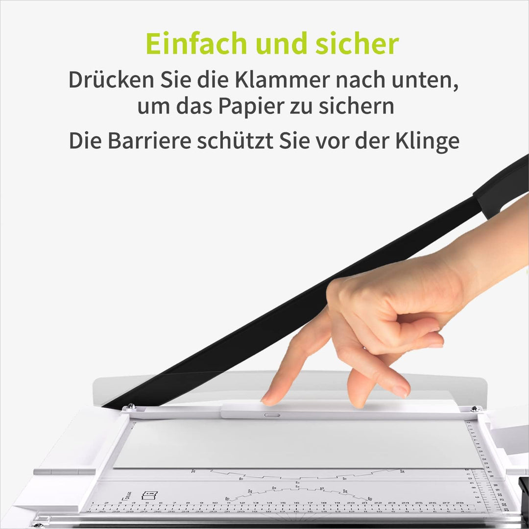 ACROPAQ 2 in 1 Papierschneidemaschine - Hebelschneider & Rollschneider für A4, Papier, Fotos, Pappe,