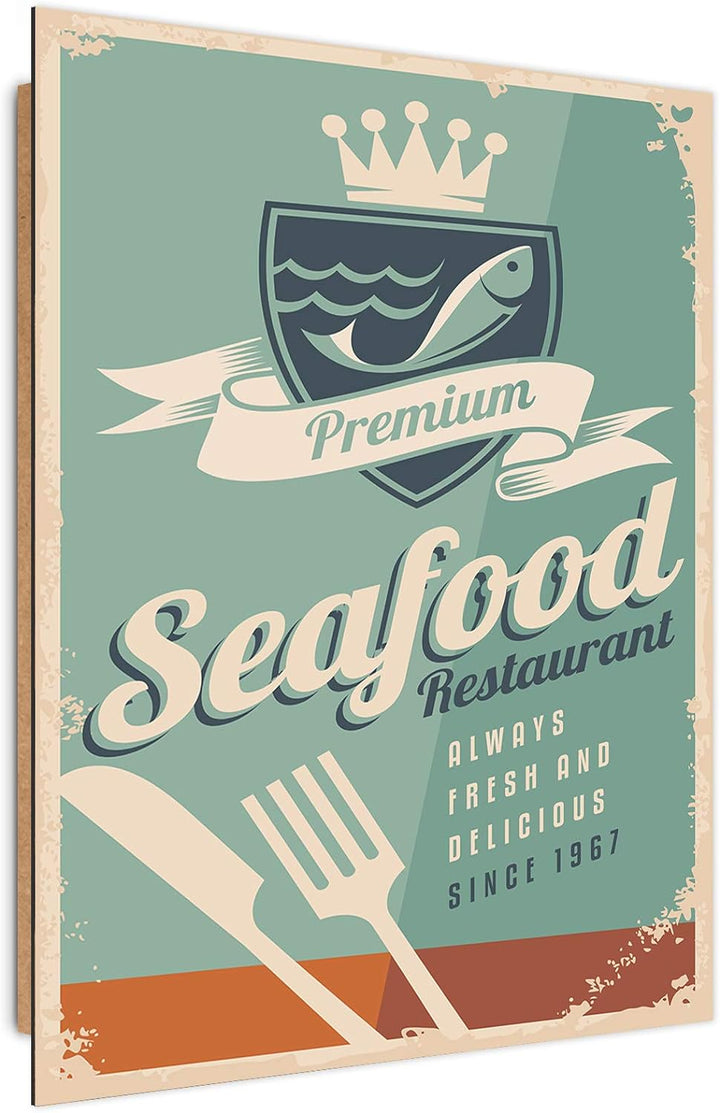 Feeby Deco Panel Vektorgrafik Bild Kunstdruck modern Amerikanisch Blau 60x90 cm Deco panel 60x80 cm