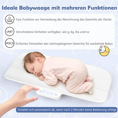 COSTWAY Babywaage Digtal, multifunktionale Kinderwaage bis 30kg Tragkraft, Säuglingswaage Stillwaage