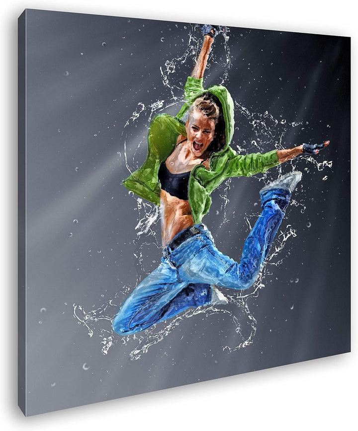 deyoli stylisher Tanz im Wasser Format: 70x70 als Leinwand, Motiv fertig gerahmt auf Echtholzrahmen,