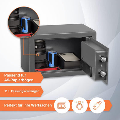 Brihard Home Electronischer Safe Kompakt - 20x31x20cm Kompakte Sicherheitsbox mit LED-Bildschirm mit