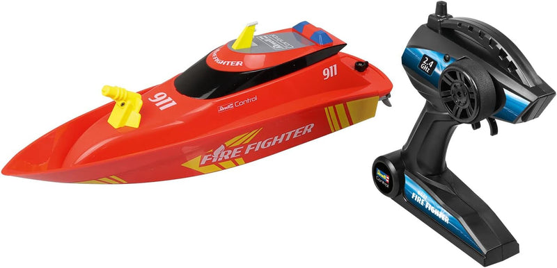 Revell Control Feuerlöschboot I Ferngesteuertes RC Boot I für junge und Erwachsene Feuerwehrmänner a