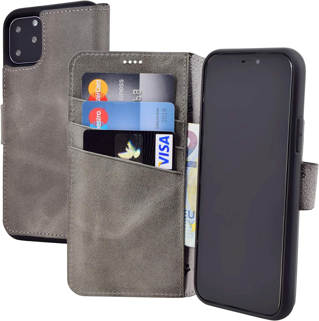 Suncase Book-Style Hülle kompatibel mit iPhone 11 Pro (5.8 Zoll) Leder Tasche (Slim-Fit) Lederhülle