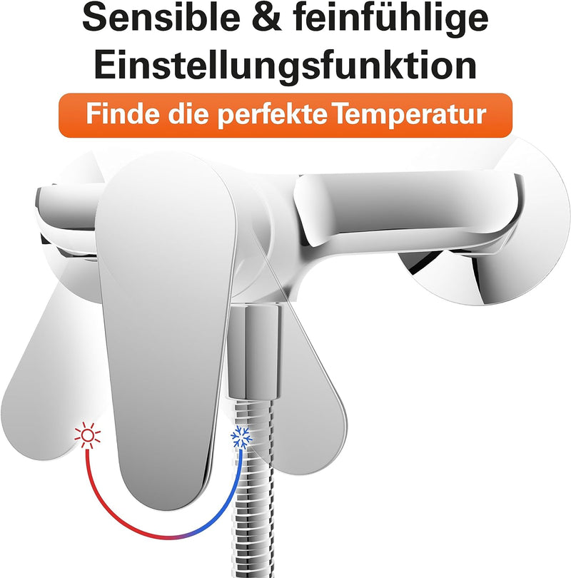 EISL NI168CALCR CLAUDIO Mischbatterie, Wasserhahn Dusche, Brausearmatur 1/2" Brauseschlauchanschluss