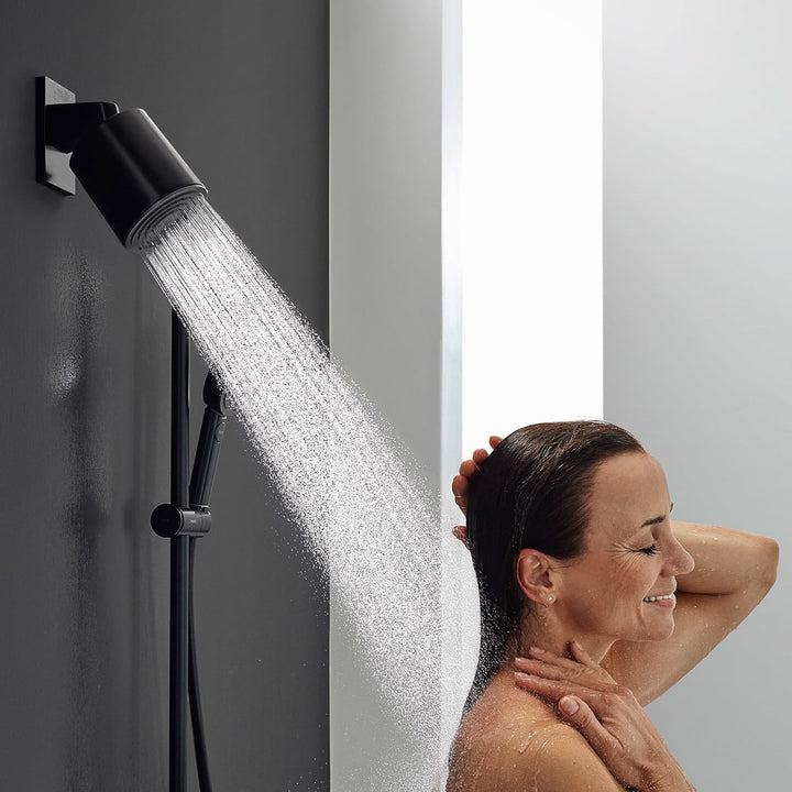 hansgrohe Kopfbrause Pulsify S, Brausekopf 105mm, Duschkopf Regendusche mit 1 Strahlart, Mattschwarz