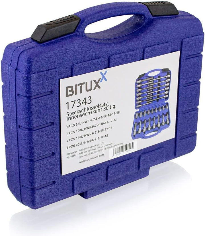 BITUXX 30 tlg Innen Sechskant Steckschlüssel Werkzeug Set Stecknuss Nuss Satz