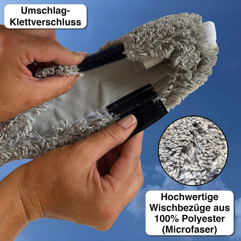 Ersatz-Wischbezug für Profi-Kombi-Fensterwischer im 2er-Set, Putzrolle (45/50cm), 45/50cm