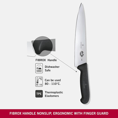 Victorinox Fibrox, coltello per sfilettare in acciaio inossidabile, lavabile in lavastoviglie, nero