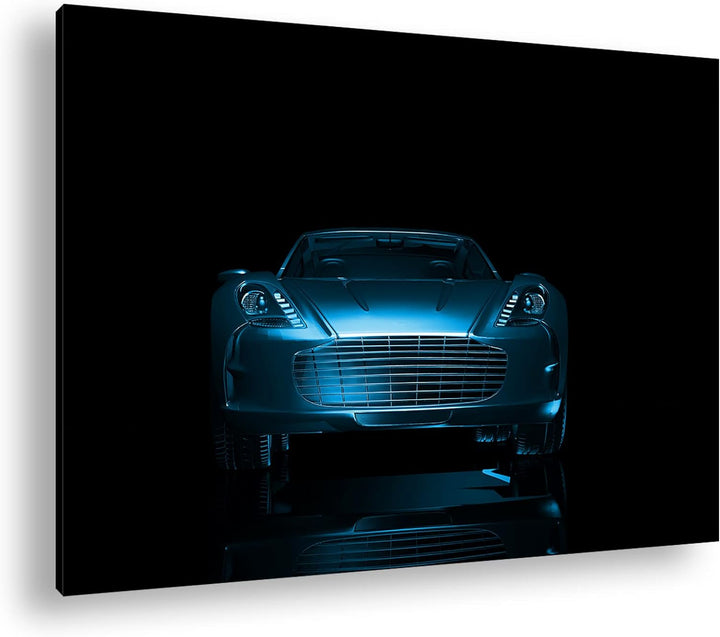 deyoli Dark Bronzefarbener Sportwagen Format 80x60 Effekt: Monocrome Blau als Leinwandbild, Motiv fe
