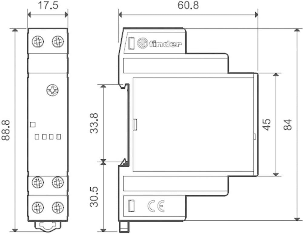 Finder 11.31.8.230.0000 - Leistungsrelais (Weiss, 16 A, -20-50 °C, Status, CE, 110-230 V)
