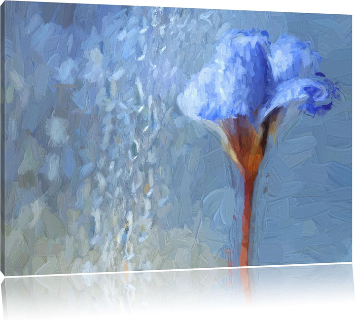 Pixxprint Frühlingsblume Tautropfen als Leinwandbild/Grösse: 100x70 / Wandbild/Kunstdruck/fertig bes