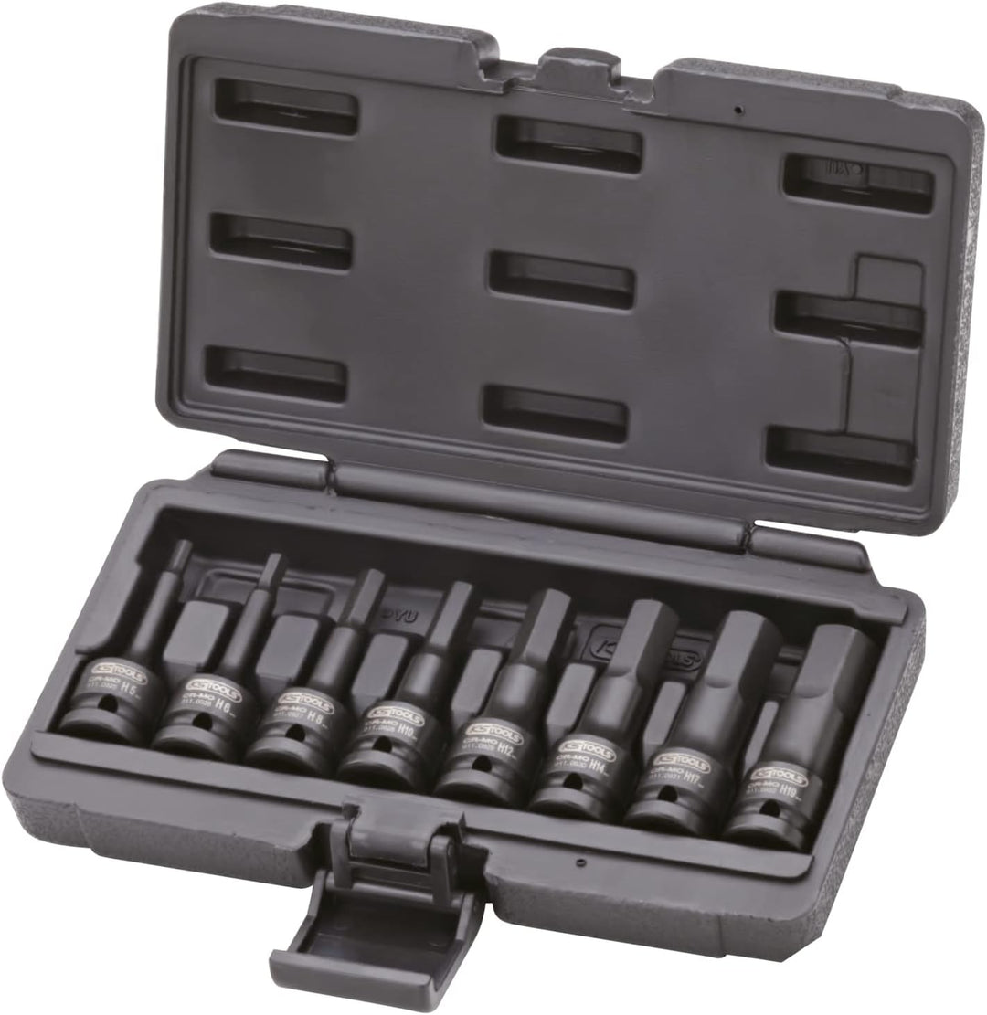 KS Tools 1/2'' SECHSKANT-KRAFTBITNuss-SATZ 8tlg 5-6-8-10-12-14-17-19mm