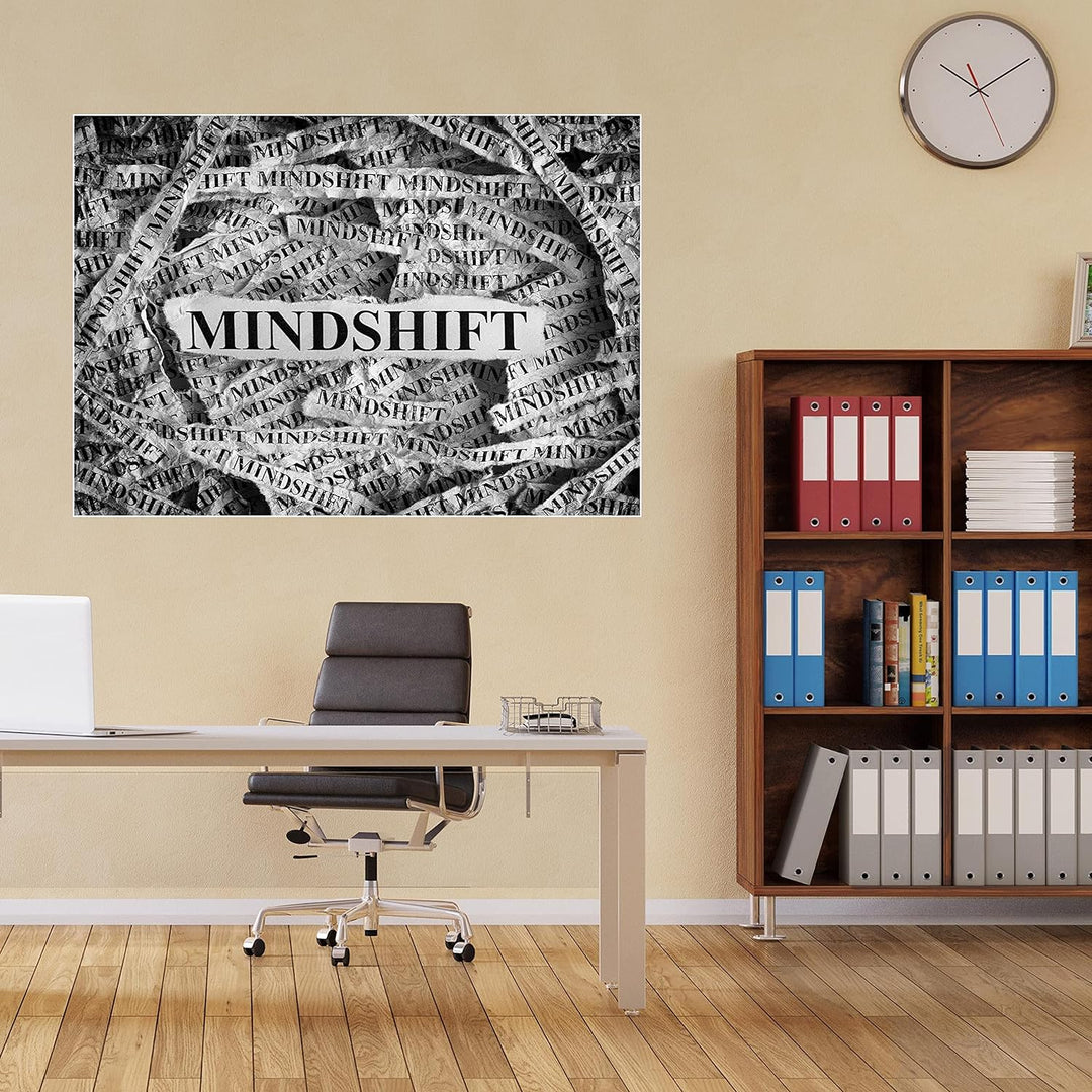 wandmotiv24 Poster als Wanddeko, Grösse Din A0, Mindshift, Mindset, Zeitung, Moderne Wanddeko, Wandb