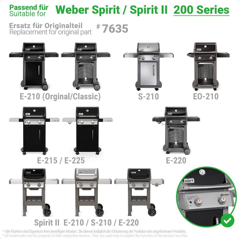 ecooe V2A Edelstahl Aromaschienen Flavorizer Bars für Weber Spirit und Spirit II - 200er Baureihe ab