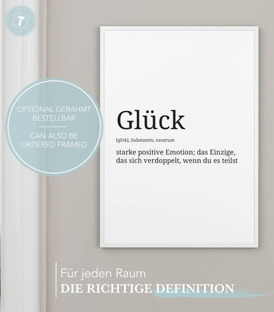 Papierschmiede® Definition: Glück, DIN A1 (59x84 cm), XXL Poster für Wohnzimmer, Schlafzimmer, Küche