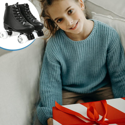 Rollschuhe Doppelreihige Skates Verstellbare High-Top-Rollschuhe Indoor Outdoor Erwachsene Rollschuh