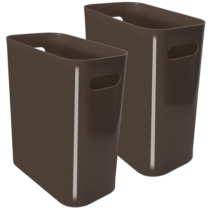 Youngever 2er Pack Schmaler Mülleimer, 10L Kunststoff Müllbehälter, Mülleimer mit Griffen für Heimbü