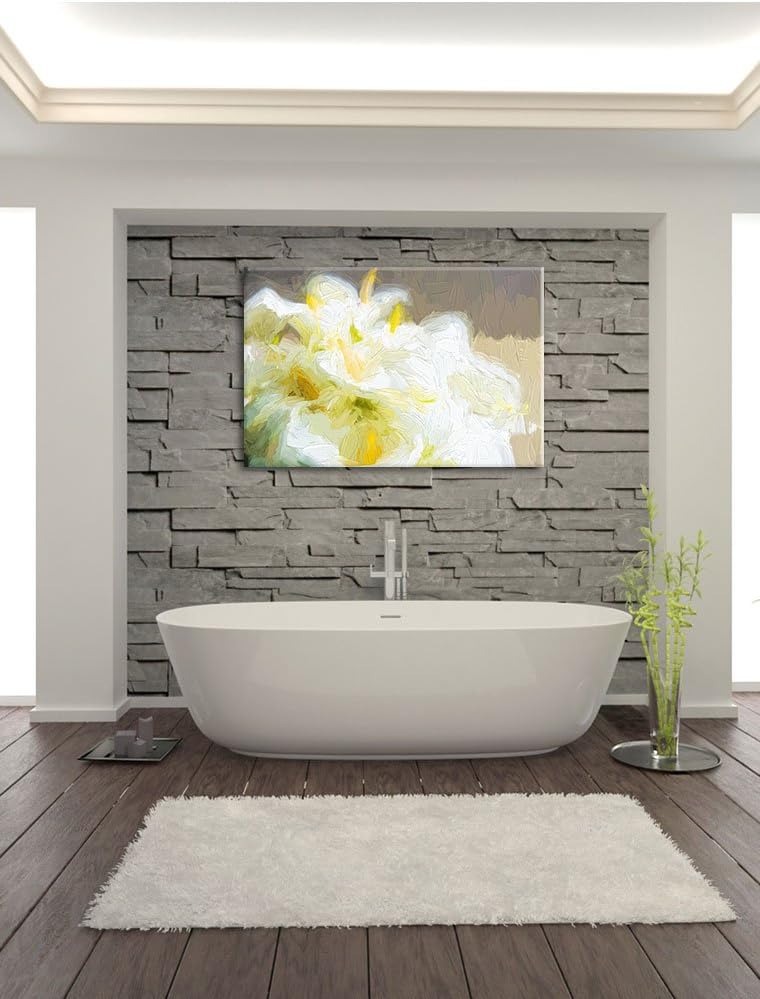 Pixxprint Calla Lilien / 100x70cm Leinwandbild bespannt auf Holzrahmen/Wandbild Kunstdruck Dekoratio