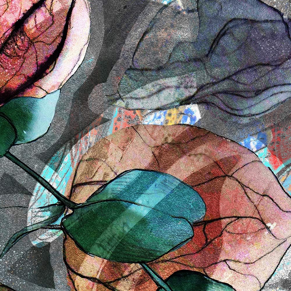 Wandbild XXL Pflanzenmotiv Deko Kunst Bilder Kunst werk mehrfarbig 150x50 cm Deco panel 150x50 cm H,