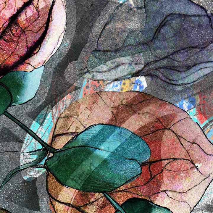 Wandbild Pflanzenmotiv Modern Deko Kunst Bilder Kunst werk mehrfarbig 90x30 cm Deco panel 90x30 cm H