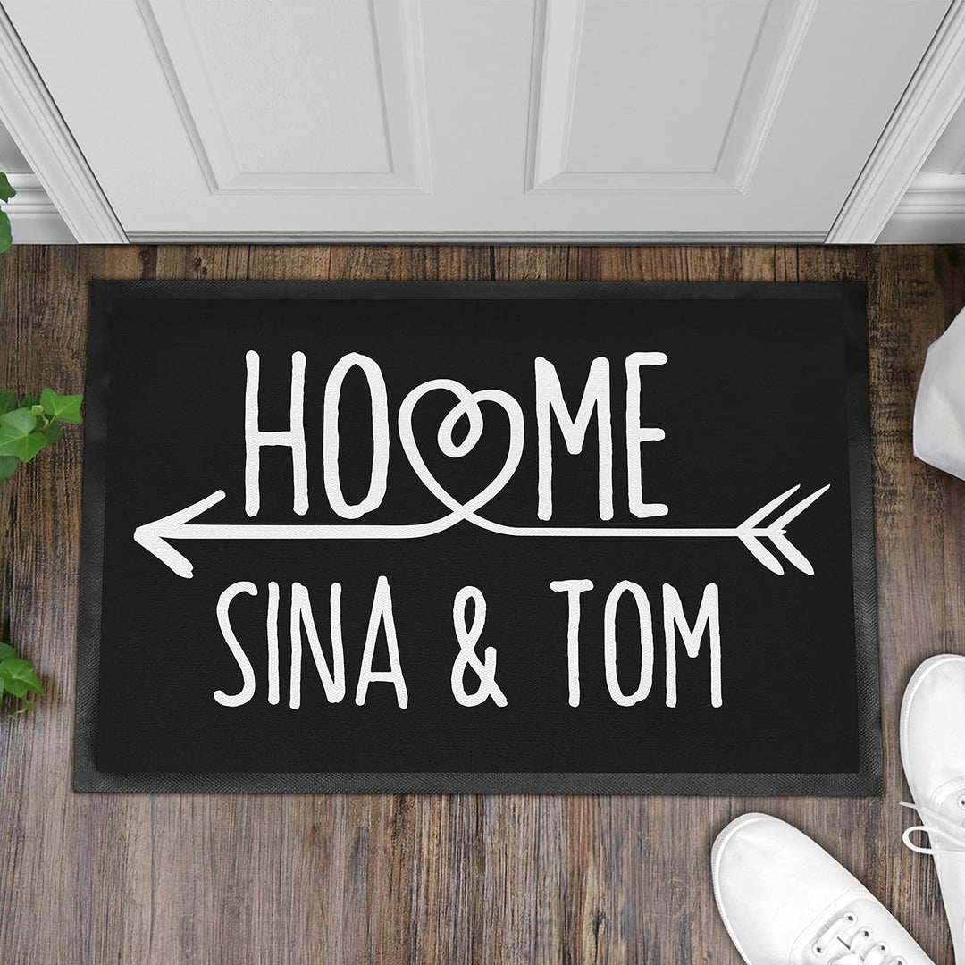Trendation - Personalisierte Fussmatte Home Familie Willkommen Wunschnamen Fussmatte 60x40 cm
