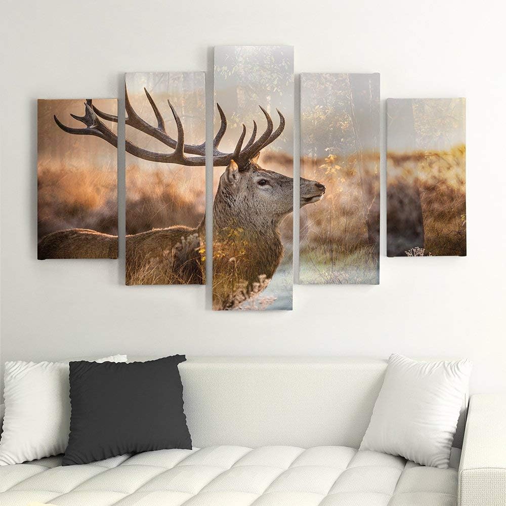 Feeby. Leinwandbild - 5 Teile - Bilder, Wand Bild, Wandbilder, Kunstdruck XXL, 5-Teilig, Typ A, 150x