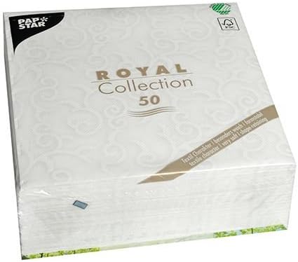 250 Servietten "ROYAL Collection" 1/4-Falz 40 cm x 40 cm weiss "Casali" 84876 Papstar Premium stoffä