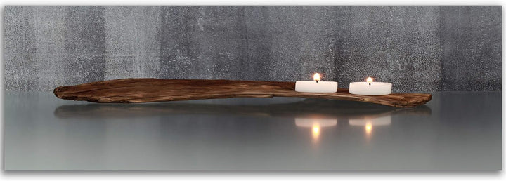 Feeby Bilder Kerzen Holz 150x50 cm Wohnzimmer Schlafzimmer Büro Flur Küche Wandbilder Modern Bild au