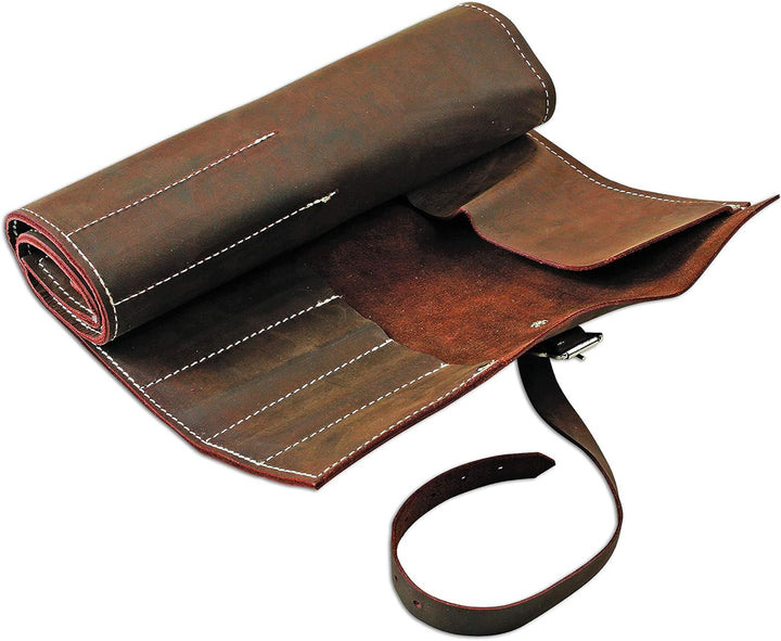Gunson 77168 Werkzeugrolle aus Leder, antikes Finish, 15 Taschen, braun