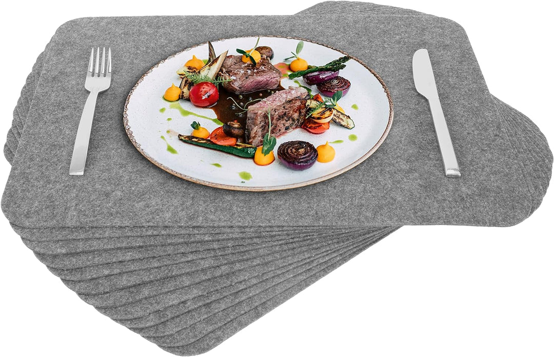 Rubberneck Premium Tischsets aus Filz - abwaschbar & rutschfest - 12er Set Platzsets Tisch-Matten Un