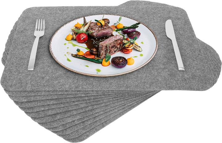 Rubberneck Premium Tischsets aus Filz - abwaschbar & rutschfest - 12er Set Platzsets Tisch-Matten Un