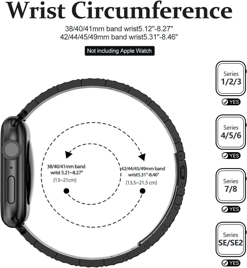 wutwuk Apple Watch Armband Metall Kompatibel mit iWatch Armband 49mm 45mm 44mm 42mm Edelstahlarmband