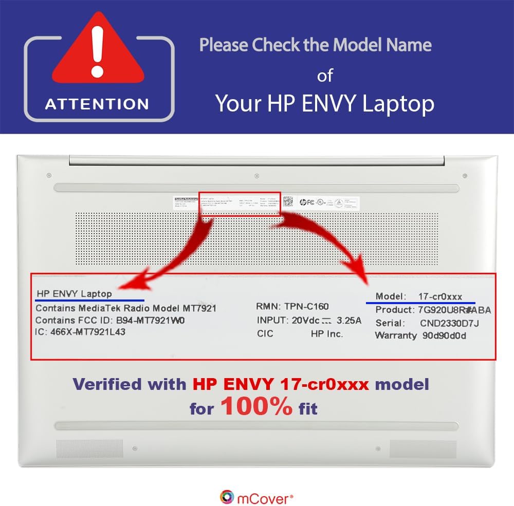 mCover Schutzhülle nur kompatibel mit HP Envy 17-CHxxxx / 17-CRxxxx Laptops (nicht passend für 17-CR