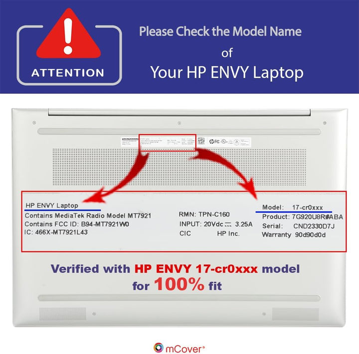 mCover Schutzhülle nur kompatibel mit HP Envy 17-CHxxxx / 17-CRxxxx Laptops (nicht passend für 17-CR