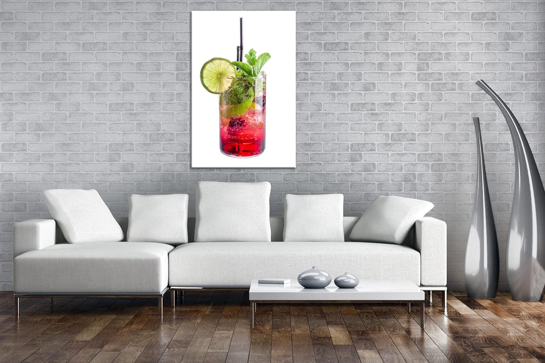 deyoli Cocktail Mojito Format: 100x70 als Leinwand, Motiv fertig gerahmt auf Echtholzrahmen, Hochwer